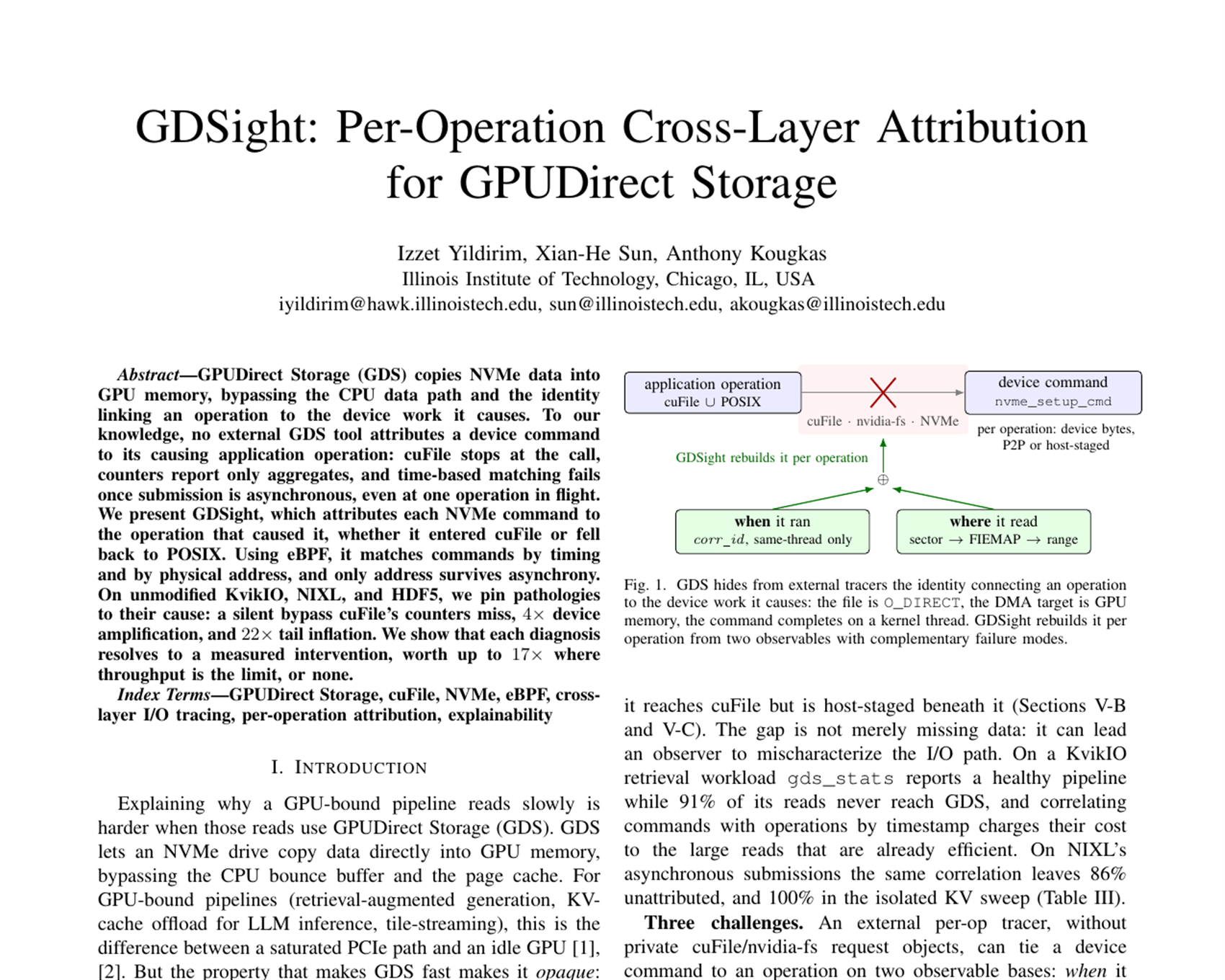 Upper portion of the GDSight accepted manuscript, showing its title, authors, and abstract.